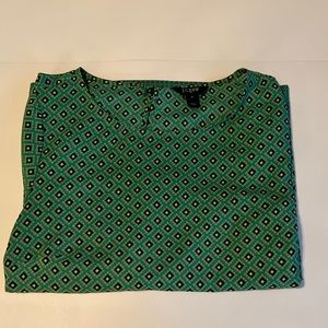 womens j crew long sleeve blouse green medium RN77388 CA56445 polyester.